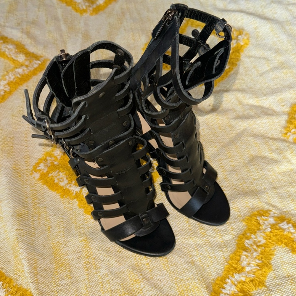 Paul Andrew Black Strappy Heels Size 36